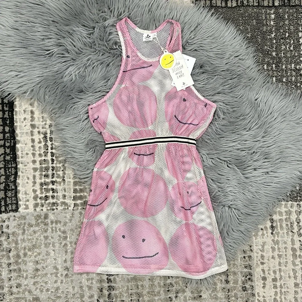 Noé & Zoë Girls Pink Smiley Net Dress Size 10Y ($63) Swim Suit Cover Up